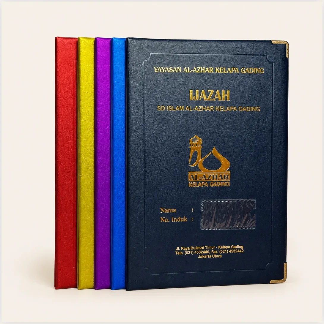 Sampul ijazah custom Al-Azhar Kelapa Gading lima pilihan warna